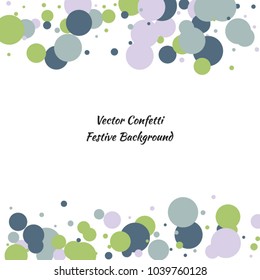 Festive color round confetti background. Square frame confetti texture for holiday, postcard, poster, website, carnivals, birthday and children's parties. Cover confetti mock-up. Wedding card layout