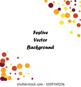 Festive color round confetti background. Square frame confetti texture for holiday, postcard, poster, website, carnivals, birthday and children's parties. Cover confetti mock-up. Wedding card layout