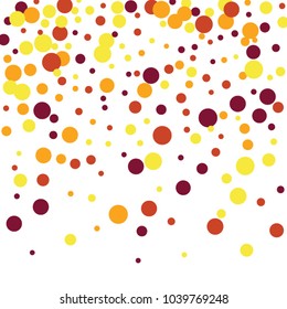 Festive color round confetti background. Square frame confetti texture for holiday, postcard, poster, website, carnivals, birthday and children's parties. Cover confetti mock-up. Wedding card layout