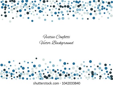 Festive color round confetti background. Abstract frame confetti texture for holiday, postcard, poster, website, carnivals, birthday and children's parties. Cover confetti mock-up. Wedding card layout