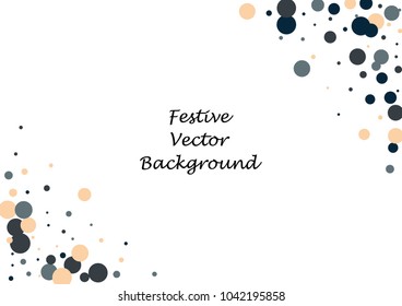 Festive color round confetti background. Abstract frame confetti texture for holiday, postcard, poster, website, carnivals, birthday and children's parties. Cover confetti mock-up. Wedding card layout