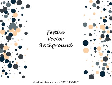 Festive color round confetti background. Abstract frame confetti texture for holiday, postcard, poster, website, carnivals, birthday and children's parties. Cover confetti mock-up. Wedding card layout