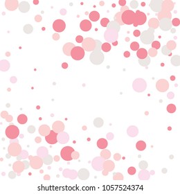Festive color round confetti background. Square frame confetti texture for holiday, postcard, poster, website, carnivals, birthday and children's parties. Cover confetti mock-up. Wedding card layout