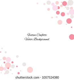 Festive color round confetti background. Square frame confetti texture for holiday, postcard, poster, website, carnivals, birthday and children's parties. Cover confetti mock-up. Wedding card layout