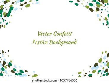 Festive color round confetti background. Abstract frame confetti texture for holiday, postcard, poster, website, carnivals, birthday and children's parties. Cover confetti mock-up. Wedding card layout