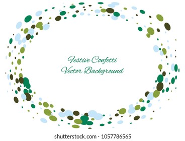 Festive color round confetti background. Abstract frame confetti texture for holiday, postcard, poster, website, carnivals, birthday and children's parties. Cover confetti mock-up. Wedding card layout