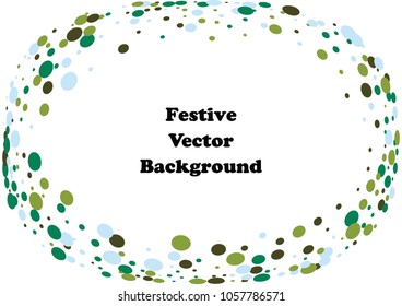 Festive color round confetti background. Abstract frame confetti texture for holiday, postcard, poster, website, carnivals, birthday and children's parties. Cover confetti mock-up. Wedding card layout