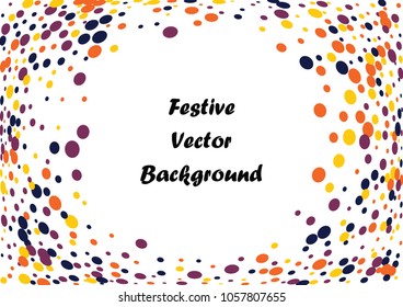 Festive color round confetti background. Abstract frame confetti texture for holiday, postcard, poster, website, carnivals, birthday and children's parties. Cover confetti mock-up. Wedding card layout