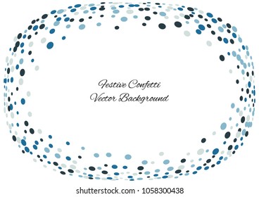 Festive color round confetti background. Abstract frame confetti texture for holiday, postcard, poster, website, carnivals, birthday and children's parties. Cover confetti mock-up. Wedding card layout