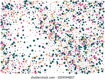 Festive color round confetti background. Abstract frame confetti texture for holiday, postcard, poster, website, carnivals, birthday and children's parties. Cover confetti mock-up. Wedding card layout
