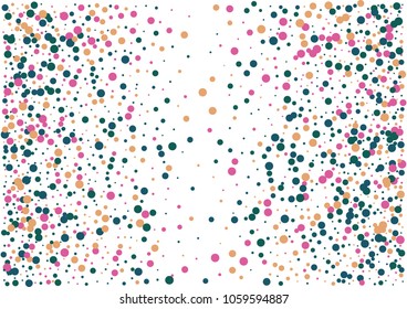 Festive color round confetti background. Abstract frame confetti texture for holiday, postcard, poster, website, carnivals, birthday and children's parties. Cover confetti mock-up. Wedding card layout