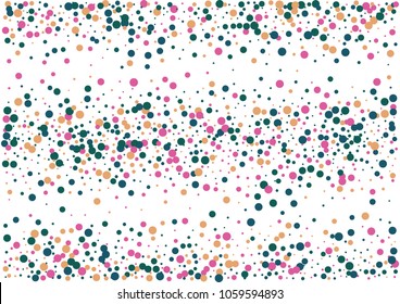 Festive color round confetti background. Abstract frame confetti texture for holiday, postcard, poster, website, carnivals, birthday and children's parties. Cover confetti mock-up. Wedding card layout