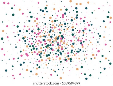 Festive color round confetti background. Abstract frame confetti texture for holiday, postcard, poster, website, carnivals, birthday and children's parties. Cover confetti mock-up. Wedding card layout