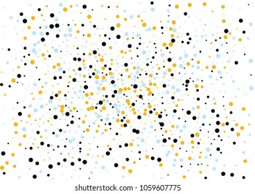 Festive color round confetti background. Abstract frame confetti texture for holiday, postcard, poster, website, carnivals, birthday and children's parties. Cover confetti mock-up. Wedding card layout
