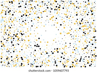 Festive color round confetti background. Abstract frame confetti texture for holiday, postcard, poster, website, carnivals, birthday and children's parties. Cover confetti mock-up. Wedding card layout