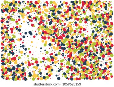 Festive color round confetti background. Abstract frame confetti texture for holiday, postcard, poster, website, carnivals, birthday and children's parties. Cover confetti mock-up. Wedding card layout