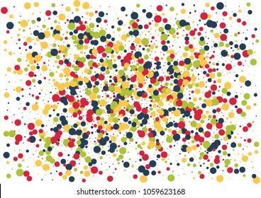 Festive color round confetti background. Abstract frame confetti texture for holiday, postcard, poster, website, carnivals, birthday and children's parties. Cover confetti mock-up. Wedding card layout