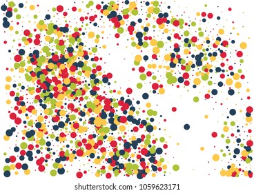 Festive color round confetti background. Abstract frame confetti texture for holiday, postcard, poster, website, carnivals, birthday and children's parties. Cover confetti mock-up. Wedding card layout