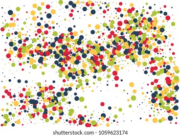Festive color round confetti background. Abstract frame confetti texture for holiday, postcard, poster, website, carnivals, birthday and children's parties. Cover confetti mock-up. Wedding card layout