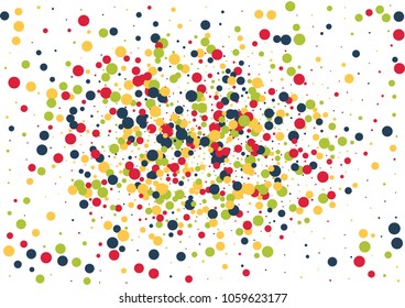 Festive color round confetti background. Abstract frame confetti texture for holiday, postcard, poster, website, carnivals, birthday and children's parties. Cover confetti mock-up. Wedding card layout