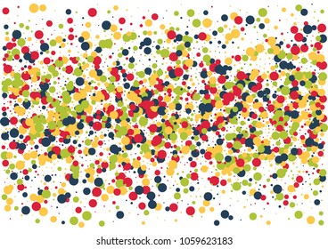 Festive color round confetti background. Abstract frame confetti texture for holiday, postcard, poster, website, carnivals, birthday and children's parties. Cover confetti mock-up. Wedding card layout