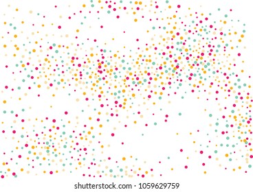 Festive color round confetti background. Abstract frame confetti texture for holiday, postcard, poster, website, carnivals, birthday and children's parties. Cover confetti mock-up. Wedding card layout