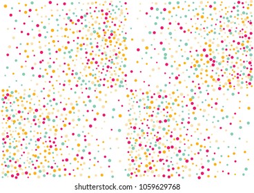 Festive color round confetti background. Abstract frame confetti texture for holiday, postcard, poster, website, carnivals, birthday and children's parties. Cover confetti mock-up. Wedding card layout
