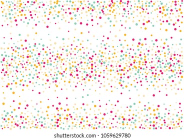 Festive color round confetti background. Abstract frame confetti texture for holiday, postcard, poster, website, carnivals, birthday and children's parties. Cover confetti mock-up. Wedding card layout