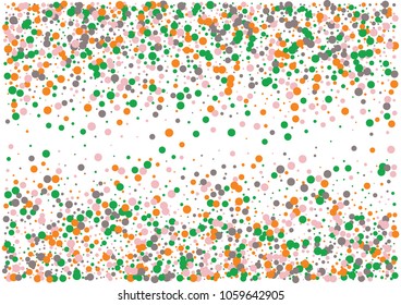 Festive color round confetti background. Abstract frame confetti texture for holiday, postcard, poster, website, carnivals, birthday and children's parties. Cover confetti mock-up. Wedding card layout