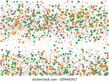 Festive color round confetti background. Abstract frame confetti texture for holiday, postcard, poster, website, carnivals, birthday and children's parties. Cover confetti mock-up. Wedding card layout