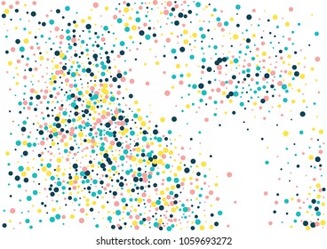 Festive color round confetti background. Abstract frame confetti texture for holiday, postcard, poster, website, carnivals, birthday and children's parties. Cover confetti mock-up. Wedding card layout