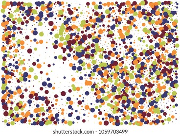 Festive color round confetti background. Abstract frame confetti texture for holiday, postcard, poster, website, carnivals, birthday and children's parties. Cover confetti mock-up. Wedding card layout