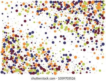 Festive color round confetti background. Abstract frame confetti texture for holiday, postcard, poster, website, carnivals, birthday and children's parties. Cover confetti mock-up. Wedding card layout