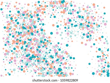 Festive color round confetti background. Abstract frame confetti texture for holiday, postcard, poster, website, carnivals, birthday and children's parties. Cover confetti mock-up. Wedding card layout