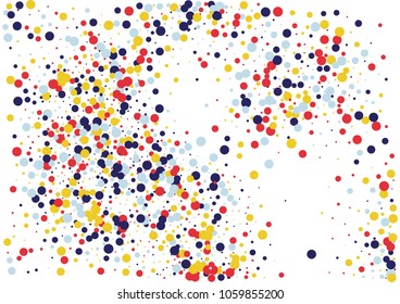 Festive color round confetti background. Abstract frame confetti texture for holiday, postcard, poster, website, carnivals, birthday and children's parties. Cover confetti mock-up. Wedding card layout