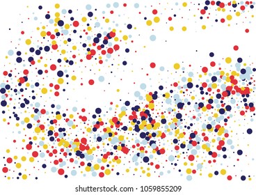Festive color round confetti background. Abstract frame confetti texture for holiday, postcard, poster, website, carnivals, birthday and children's parties. Cover confetti mock-up. Wedding card layout