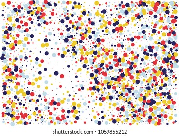 Festive color round confetti background. Abstract frame confetti texture for holiday, postcard, poster, website, carnivals, birthday and children's parties. Cover confetti mock-up. Wedding card layout