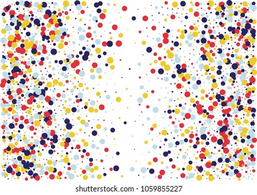 Festive color round confetti background. Abstract frame confetti texture for holiday, postcard, poster, website, carnivals, birthday and children's parties. Cover confetti mock-up. Wedding card layout