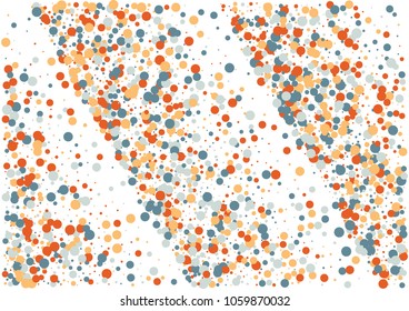 Festive color round confetti background. Abstract frame confetti texture for holiday, postcard, poster, website, carnivals, birthday and children's parties. Cover confetti mock-up. Wedding card layout