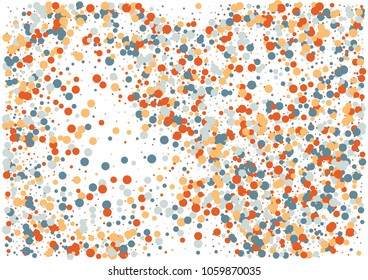 Festive color round confetti background. Abstract frame confetti texture for holiday, postcard, poster, website, carnivals, birthday and children's parties. Cover confetti mock-up. Wedding card layout