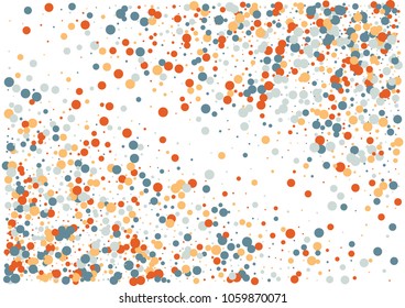 Festive color round confetti background. Abstract frame confetti texture for holiday, postcard, poster, website, carnivals, birthday and children's parties. Cover confetti mock-up. Wedding card layout