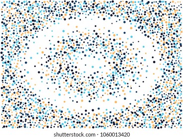 Festive color round confetti background. Abstract frame confetti texture for holiday, postcard, poster, website, carnivals, birthday and children's parties. Cover confetti mock-up. Wedding card layout