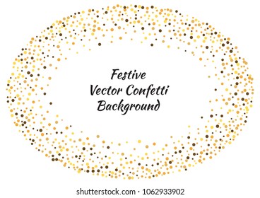 Festive color round confetti background. Abstract frame confetti texture for holiday, postcard, poster, website, carnivals, birthday and children's parties. Cover confetti mock-up. Wedding card layout