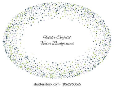 Festive color round confetti background. Abstract frame confetti texture for holiday, postcard, poster, website, carnivals, birthday and children's parties. Cover confetti mock-up. Wedding card layout