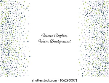 Festive color round confetti background. Abstract frame confetti texture for holiday, postcard, poster, website, carnivals, birthday and children's parties. Cover confetti mock-up. Wedding card layout