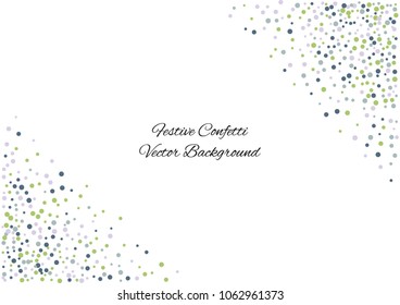 Festive color round confetti background. Abstract frame confetti texture for holiday, postcard, poster, website, carnivals, birthday and children's parties. Cover confetti mock-up. Wedding card layout