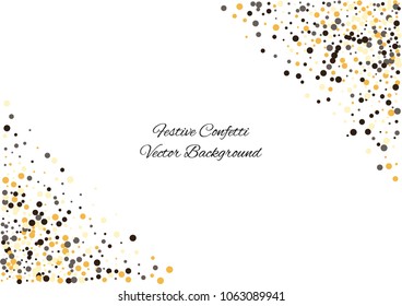 Festive color round confetti background. Abstract frame confetti texture for holiday, postcard, poster, website, carnivals, birthday and children's parties. Cover confetti mock-up. Wedding card layout