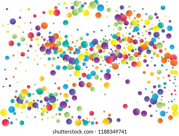 Festive color round confetti background. Abstract frame confetti texture for holiday, postcard, poster, website, carnivals, birthday and children's parties. Cover confetti mock-up. Wedding card layout