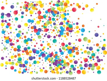 Festive color round confetti background. Abstract frame confetti texture for holiday, postcard, poster, website, carnivals, birthday and children's parties. Cover confetti mock-up. Wedding card layout