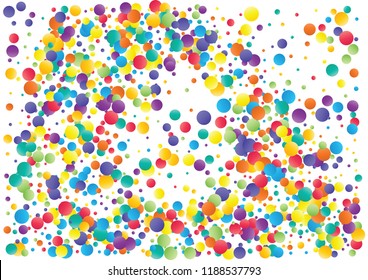 Festive color round confetti background. Abstract frame confetti texture for holiday, postcard, poster, website, carnivals, birthday and children's parties. Cover confetti mock-up. Wedding card layout